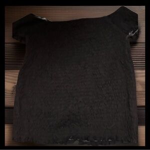 eye candy Black Short Sleeve Textured Women's Top